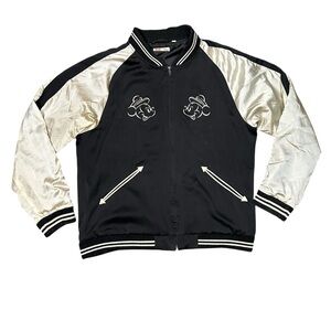 UNIQLO Disney Japan Tokyo Mickey Mouse Embroidered Satin Jacket Size XL